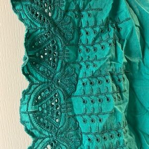 Green lace infinity scarf